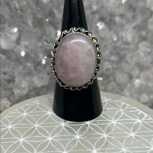 Rose Quartz Silver Plated Ring